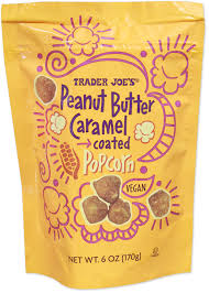 TRADER JOE'S PEANUT BUTTER CARAMEL COATED POPCORN 6 OZ #ROCK VALUE-ORDER BY TUESDAY EVENING OCT 27 ARRIVING NOV 04  FOR DELIVERY#