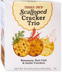 TRADER JOE'S SCALLOPED CRACKER TRIO 16.4 OZ #ROCK VALUE-ORDER BY TUESDAY EVENING OCT 27 ARRIVING NOV 04  FOR DELIVERY#