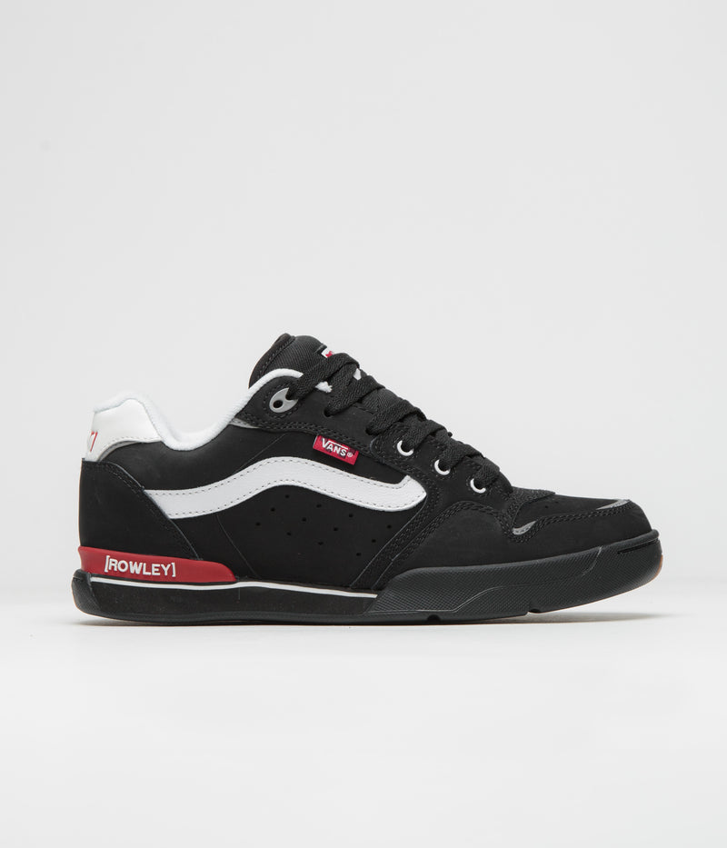 Vans Rowley XLT Shoes in Black and White / Red