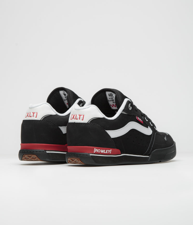 Vans Rowley XLT Shoes in Black and White / Red