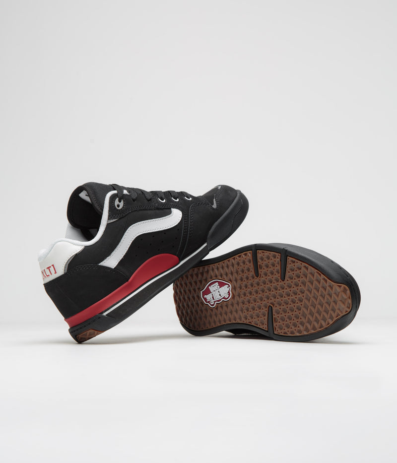Vans Rowley XLT Shoes in Black and White / Red