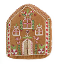 Velvet Embellished Gingerbread PIllow