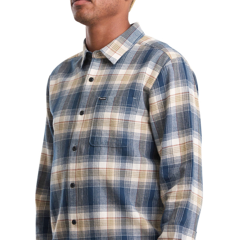 Volcom Caden Plaid Long Sleeve Shirt - Dirty White