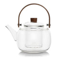 Walnut Wood Handle Glass Wellness Teapot