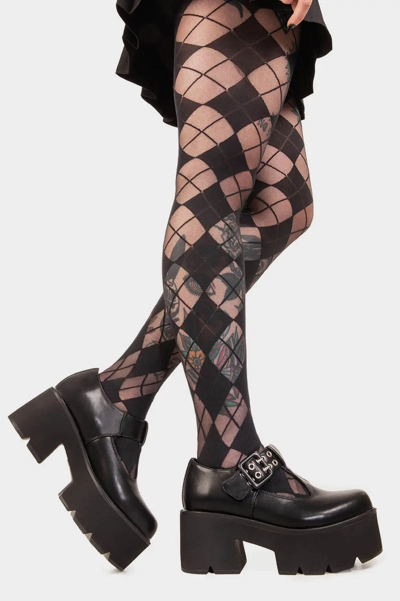 THE SHOEDROBE STAPLE
  
  Watch Me Chunky Mary Jane Shoes in Black faux leather. These Mary Janes feature a Chunky and comfortable Platform sole. Everyone needs a pairs of Mary Janes! Made with eco-friendly materials and 100% cruelty-free, these Sandals are as ethical as they are cute!
  
  
  - Platform Height: 3 inch
  - T Bar structure
  - Square buckle and silver eyelets
  - Chunky Platform sole
  - Round toe 
  - 100% vegan 
  
  SKU: INSERT
