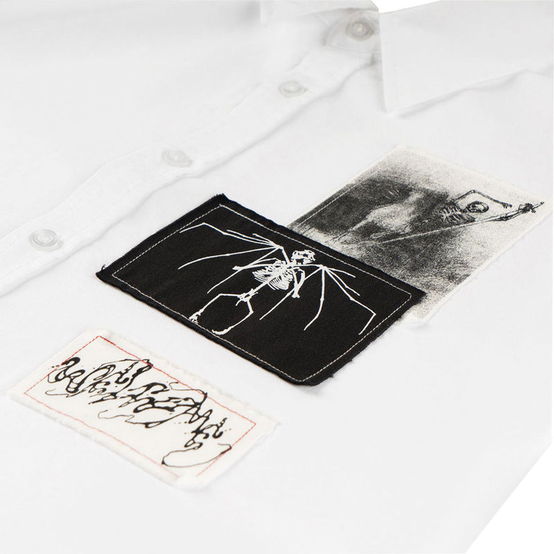 Welcome Bygone Oxford Patches Long Sleeve Shirt - White