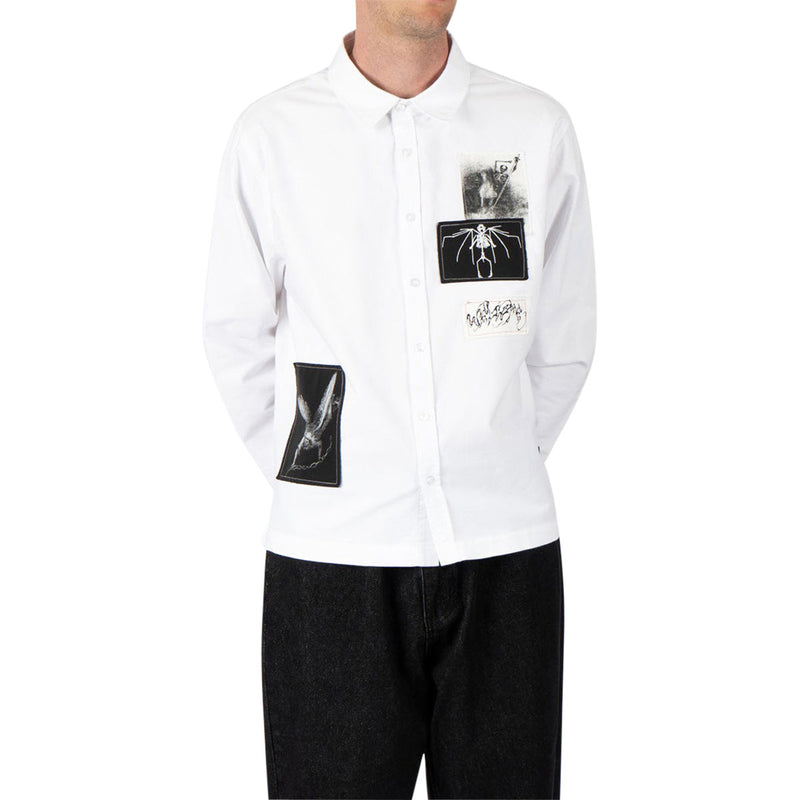 Welcome Bygone Oxford Patches Long Sleeve Shirt - White