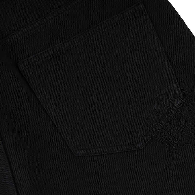 Welcome Chasm Baggy Denim Shorts - Washed Black