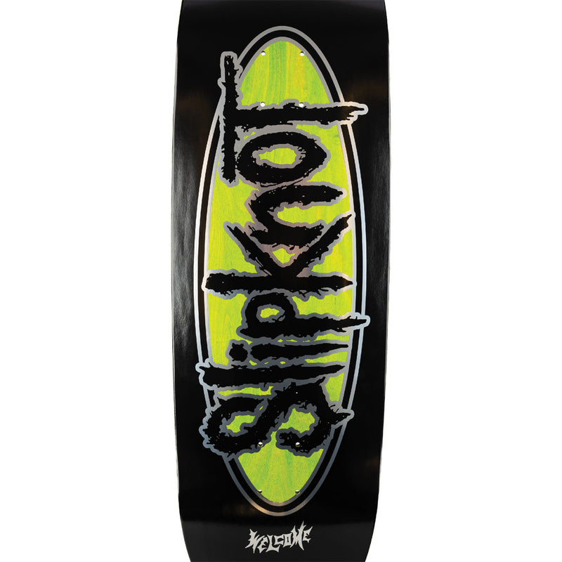 Welcome x Slipknot Oval Logo On Boline 2.0 Skateboard Complete - Black/Green Stain - 9.50"