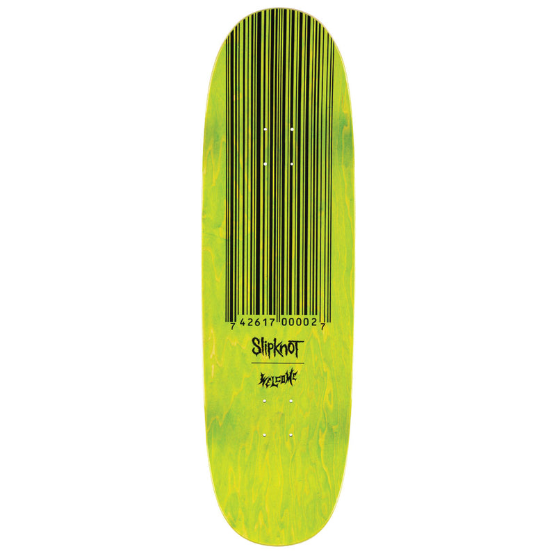 Welcome x Slipknot Oval Logo On Boline 2.0 Skateboard Deck - Black/Green Stain - 9.50"
