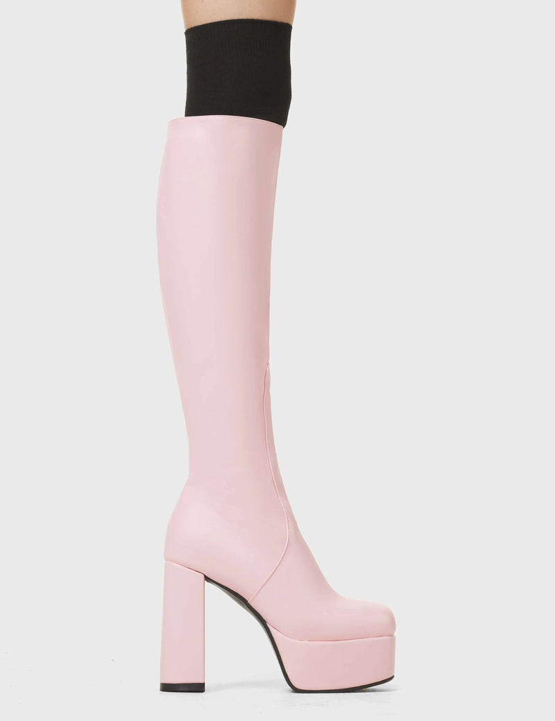 Whatta Showdown Platform Knee High Boots lamodawebsite
