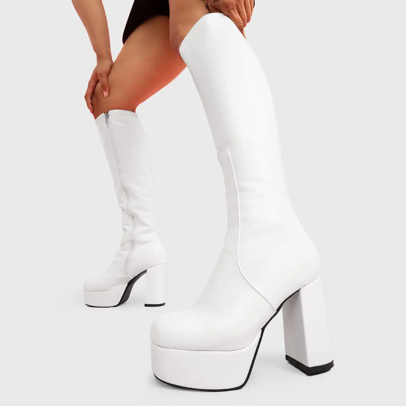 Whatta Showdown Platform Knee High Boots lamodawebsite
