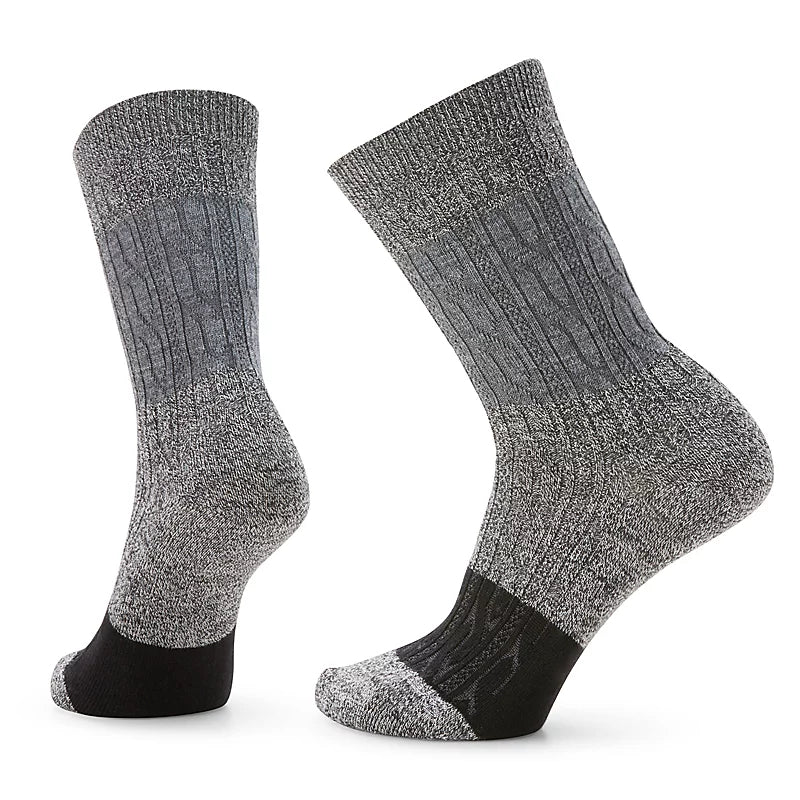 Women's Smartwool Everyday Color Block Cable Crew Socks – Charcoal