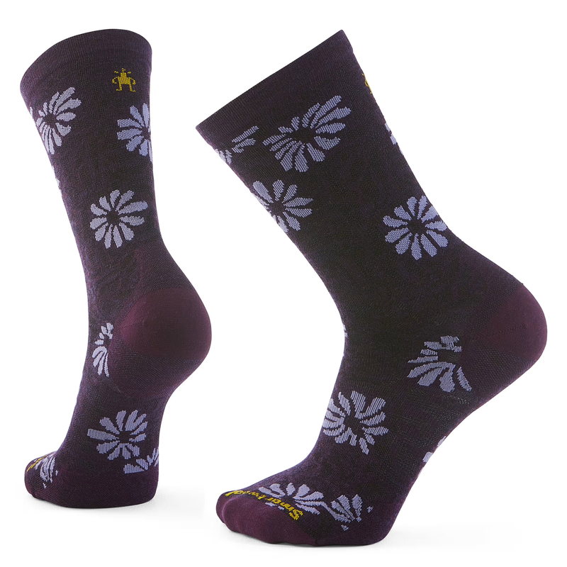 Women's Smartwool Everyday Floral Crew Socks - Purple Iris