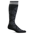 Women's Sockwell Full Floral Moderate Graduated Compression Wide Calf Socks - Black