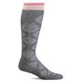 Women's Sockwell Full Floral Moderate Graduated Compression Wide Calf Socks - Charcoal