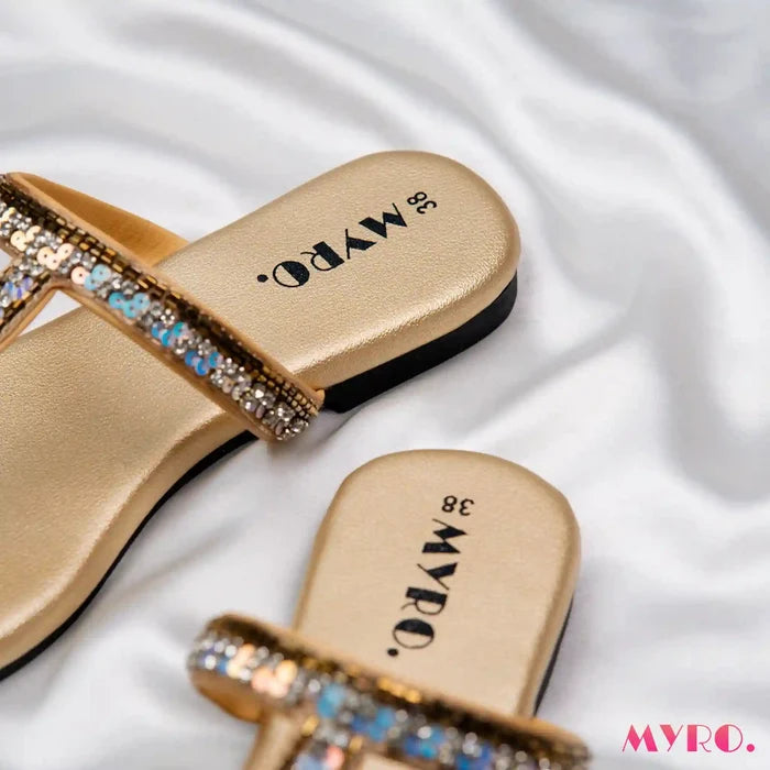 Xena Gold Chappal - MYRO