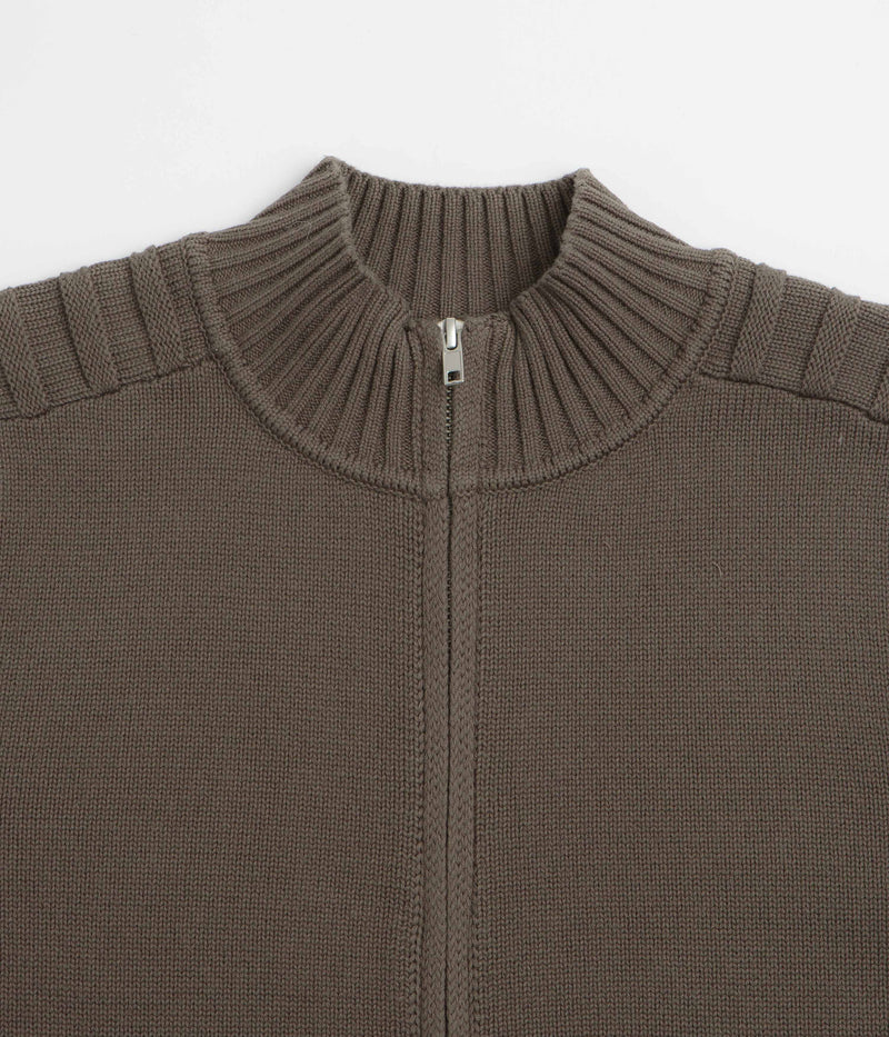 Yardsale Faldo Knitted Full-Zip Sweatshirt in Brown