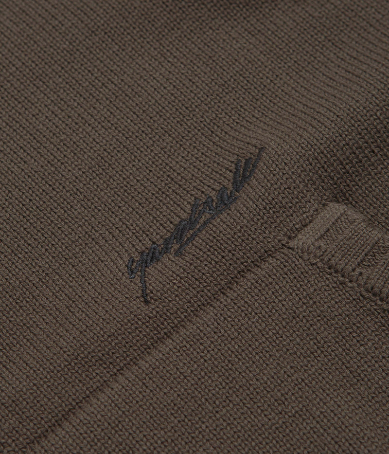 Yardsale Faldo Knitted Full-Zip Sweatshirt in Brown