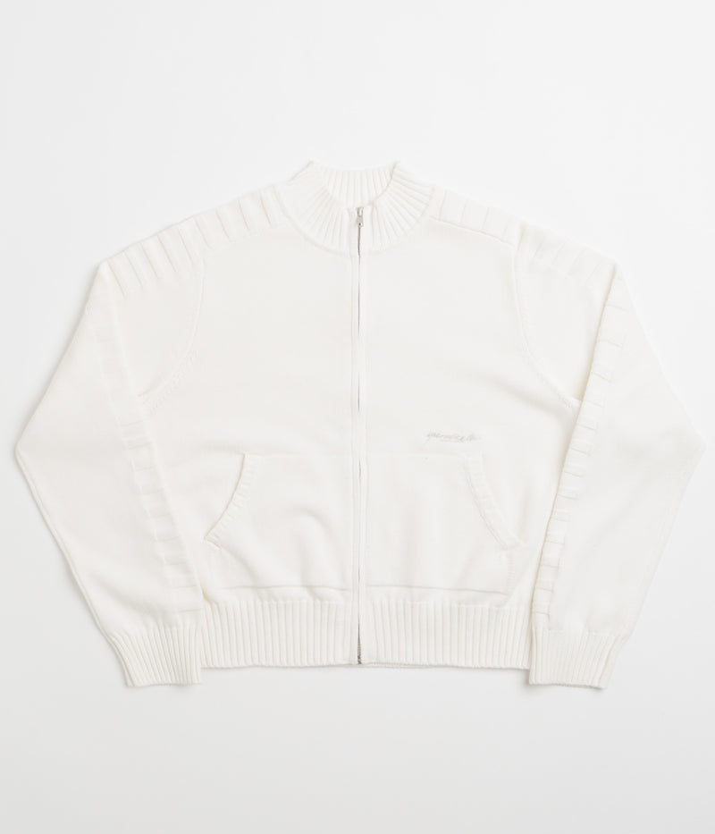 Yardsale Faldo Knitted Full-Zip Sweatshirt in Cream