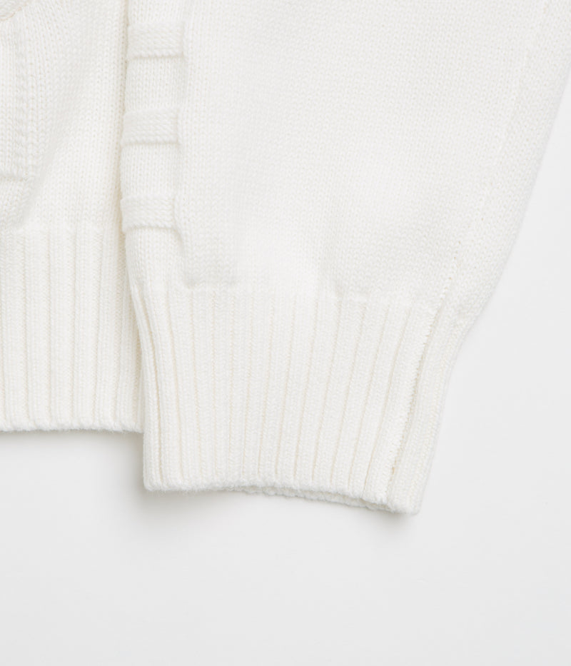 Yardsale Faldo Knitted Full-Zip Sweatshirt in Cream
