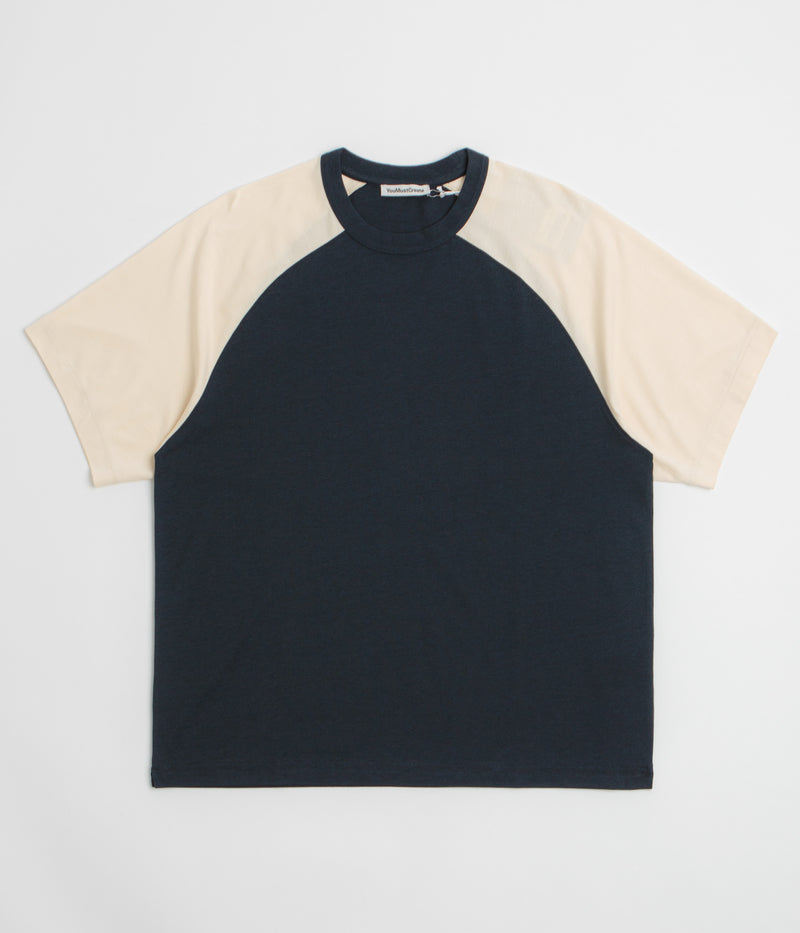 YMC Triple Raglan T Shirt in Navy